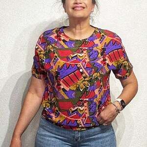 Che Studio Purple Vintage Blouse Sz M